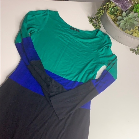 SOPRANO fitted color block long sleeve mini dress women’s medium - Picture 5 of 7